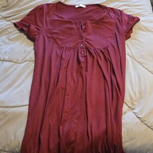 Burgundy Maternity Sleep Gown